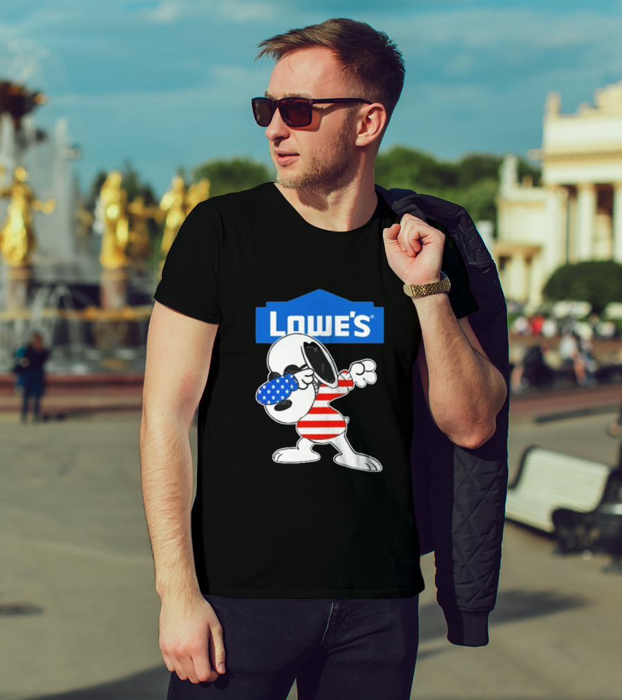 Lowe's Snoopy Dabbing American Flag Outfit T-Shirt