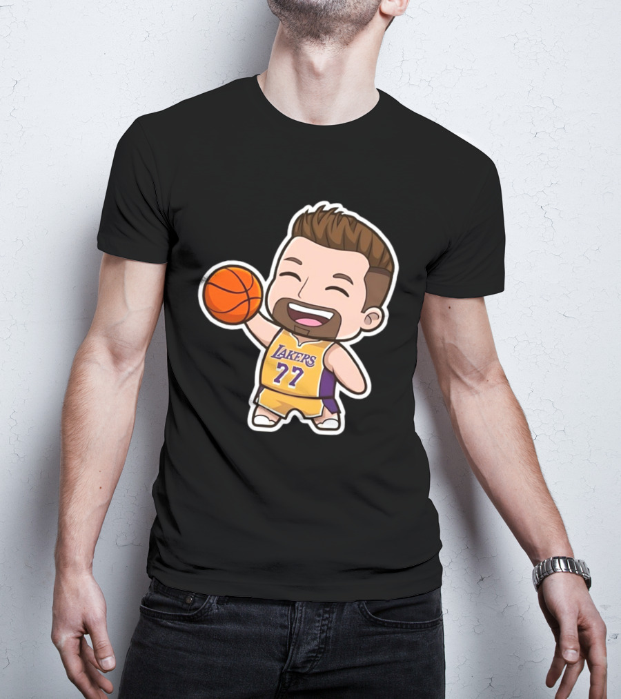 Luka Doncic Lakers 77 Chibi Cartoon Basketball T-Shirt