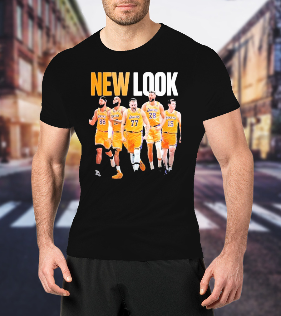 New Look Lakers Starting Five Luka Doncic 77 Los Angeles T-Shirt