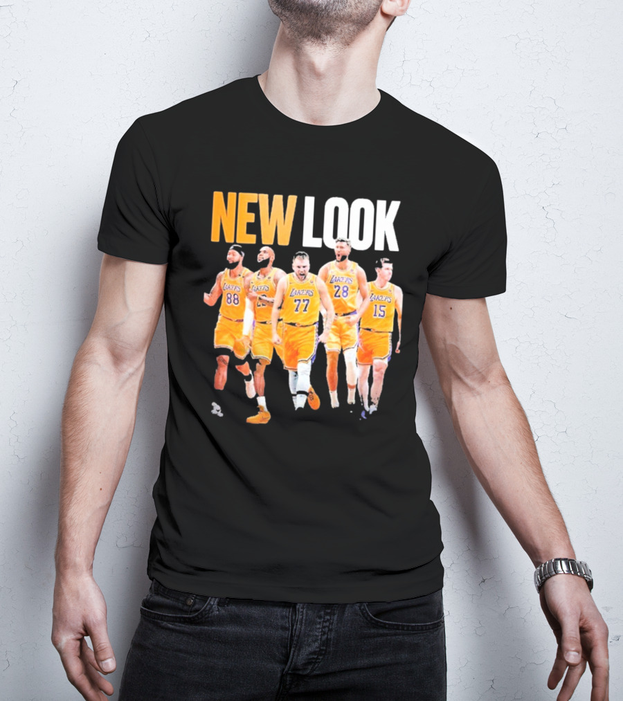 New Look Lakers Starting Five Luka Doncic 77 Los Angeles T-Shirt