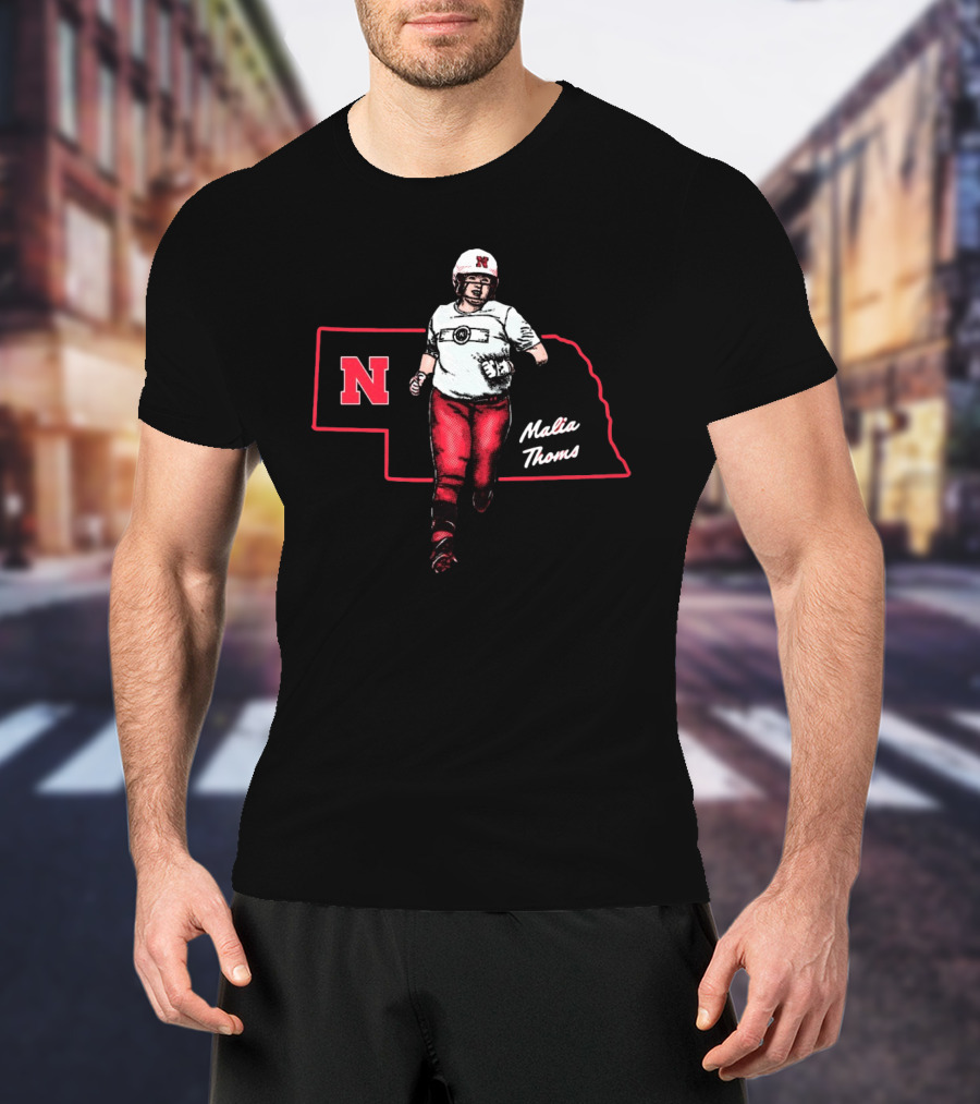 Malia Thoms Nebraska Cornhuskers Softball NCAA 2025 Hometown Hero T-Shirt