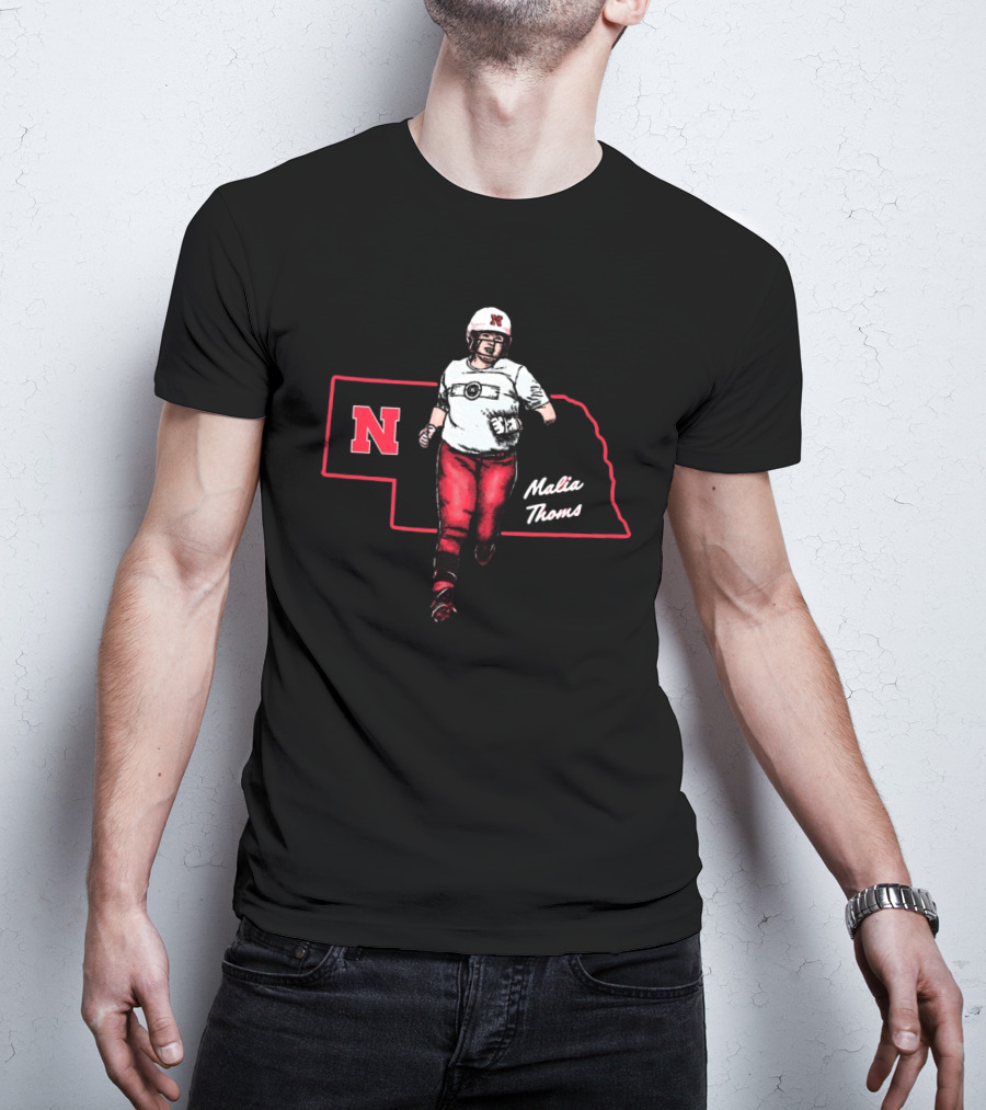 Malia Thoms Nebraska Cornhuskers Softball NCAA 2025 Hometown Hero T-Shirt