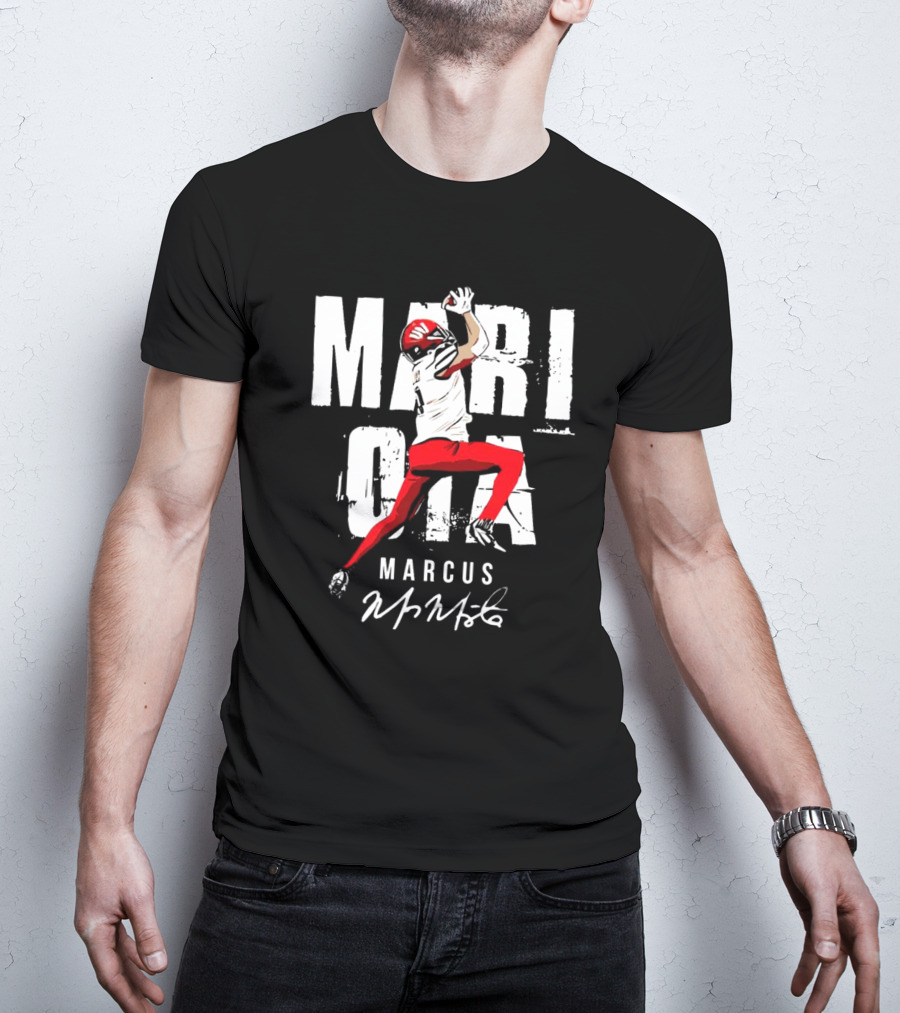 "Mari OIA Marcus Mariota Washington Commanders NFL Signature" T-Shirt