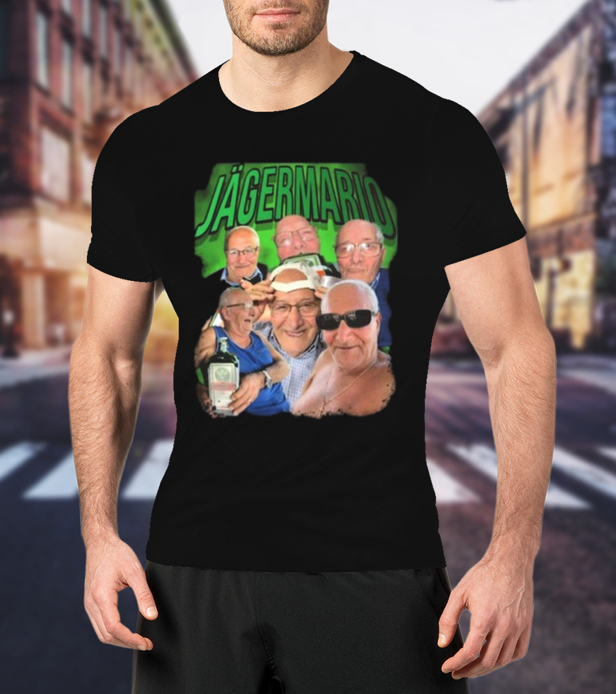Marioscerra5 Jägermario Sigma Funny Multiphoto Collage T-Shirt