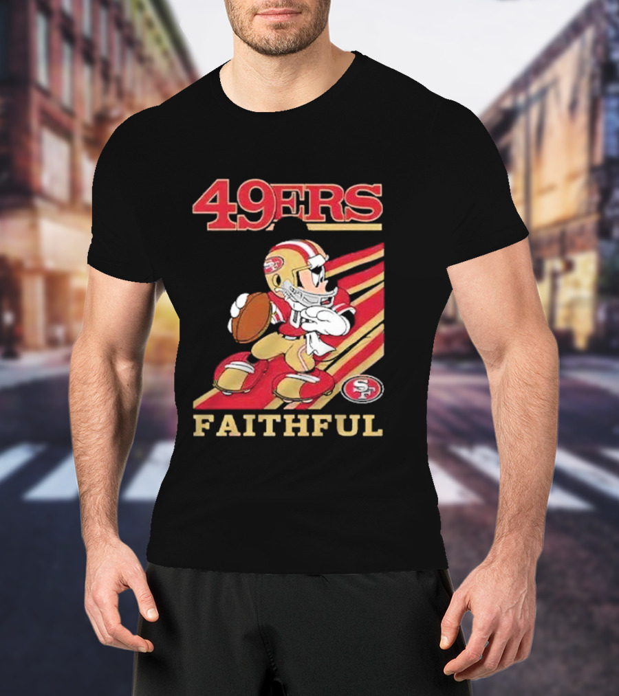 49ers Faithful Mickey Mouse Football Player T-Shirt