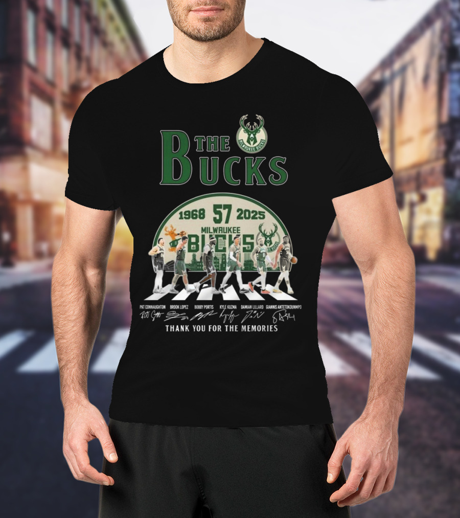 Milwaukee Bucks 57 Years 1968-2025 Thank You For The Memories T-Shirt
