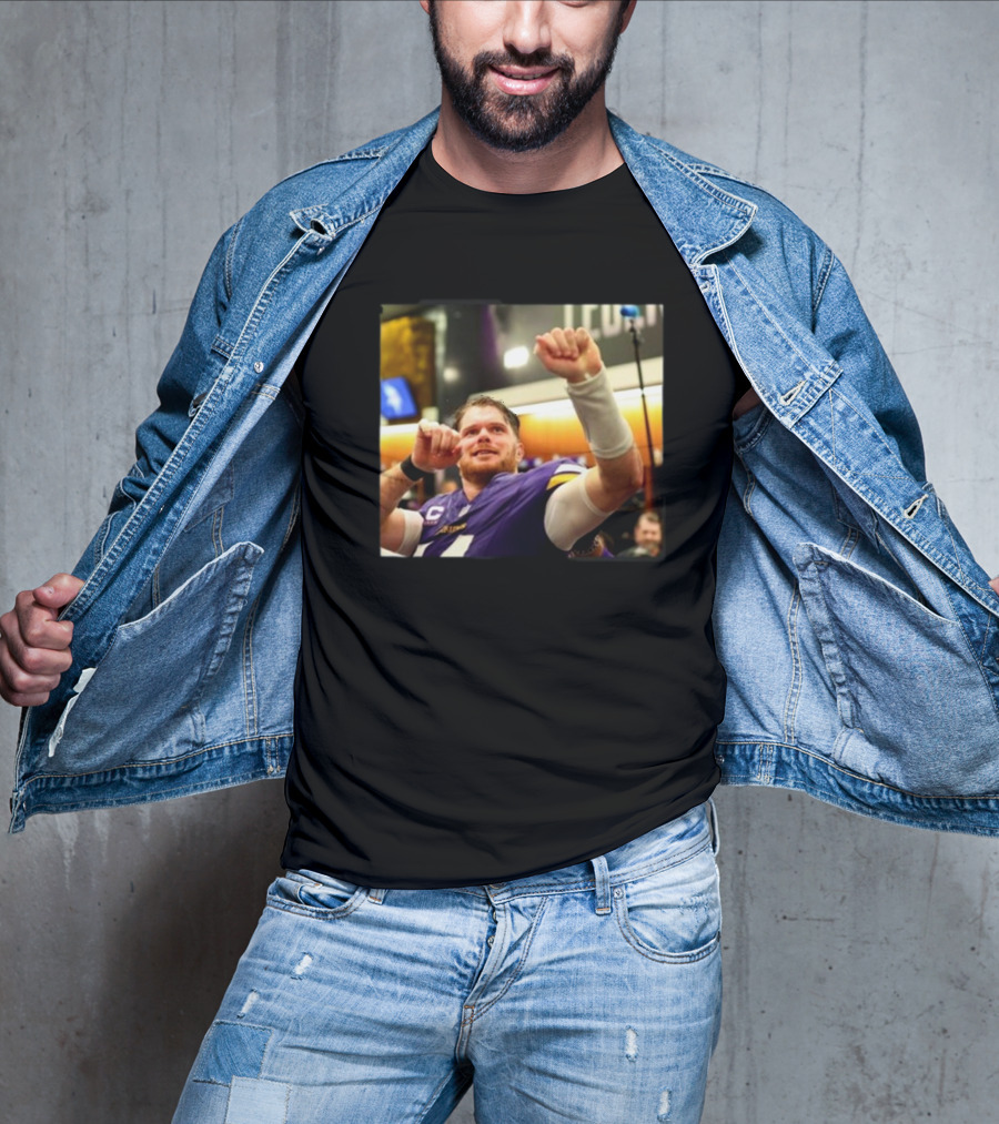 Minnesota Vikings Locker Room Celebration NFL Sam Darnold Insight T-Shirt