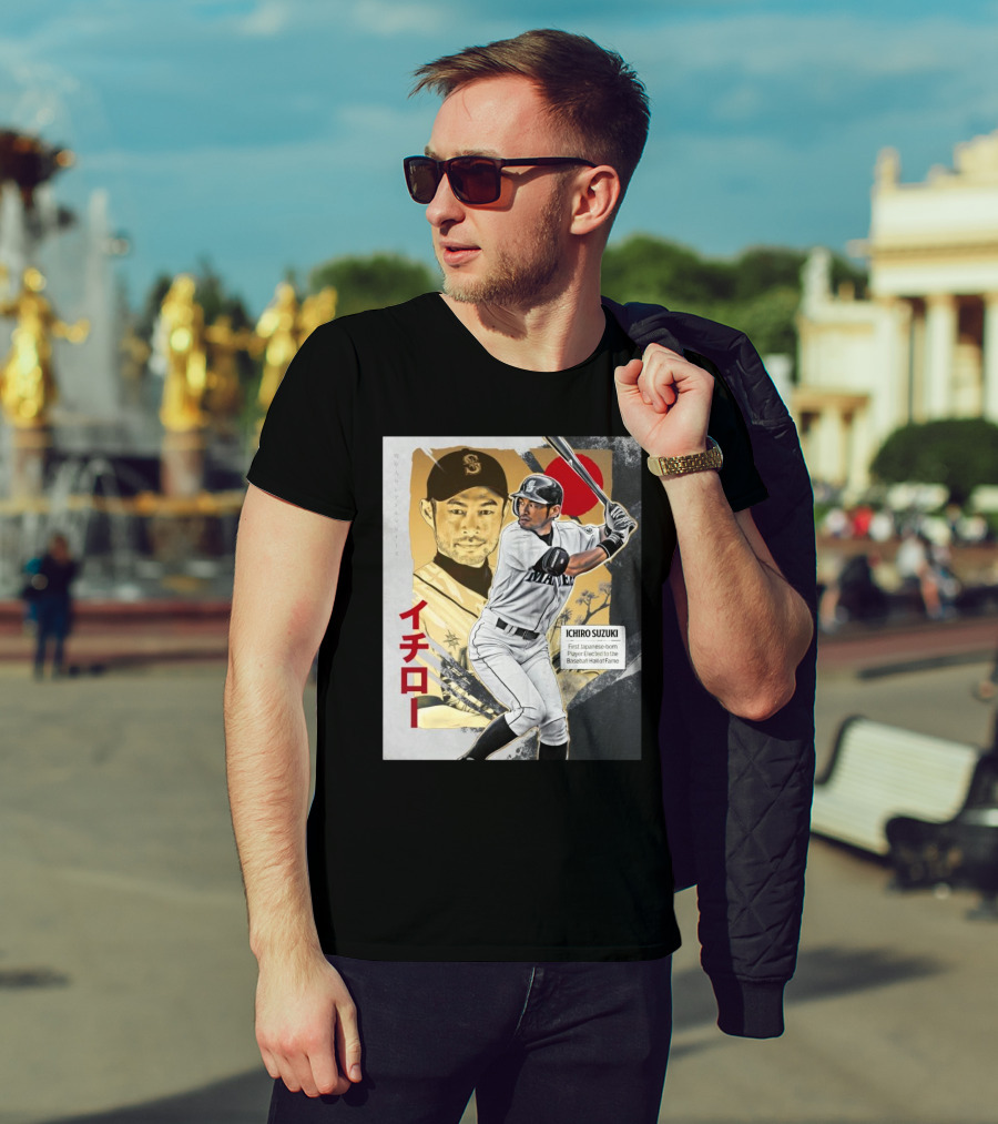 Ichiro Suzuki Seattle Mariners First Japanese-Born Player Elected To Baseball Hall Of Fame Red Sun T-Shirt
