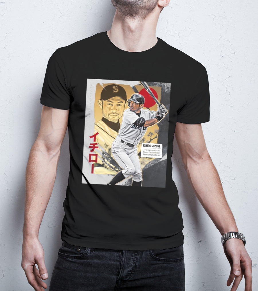 Ichiro Suzuki Seattle Mariners First Japanese-Born Player Elected To Baseball Hall Of Fame Red Sun T-Shirt