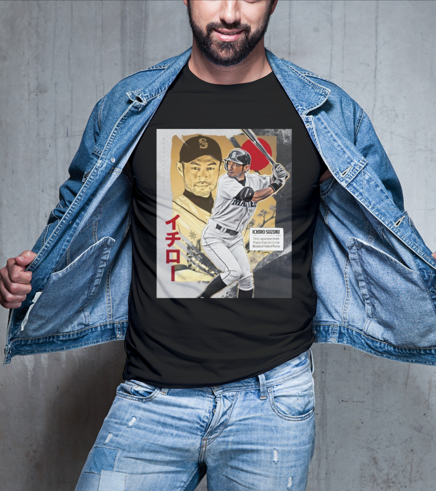 Ichiro Suzuki Seattle Mariners First Japanese-Born Player Elected To Baseball Hall Of Fame Red Sun T-Shirt