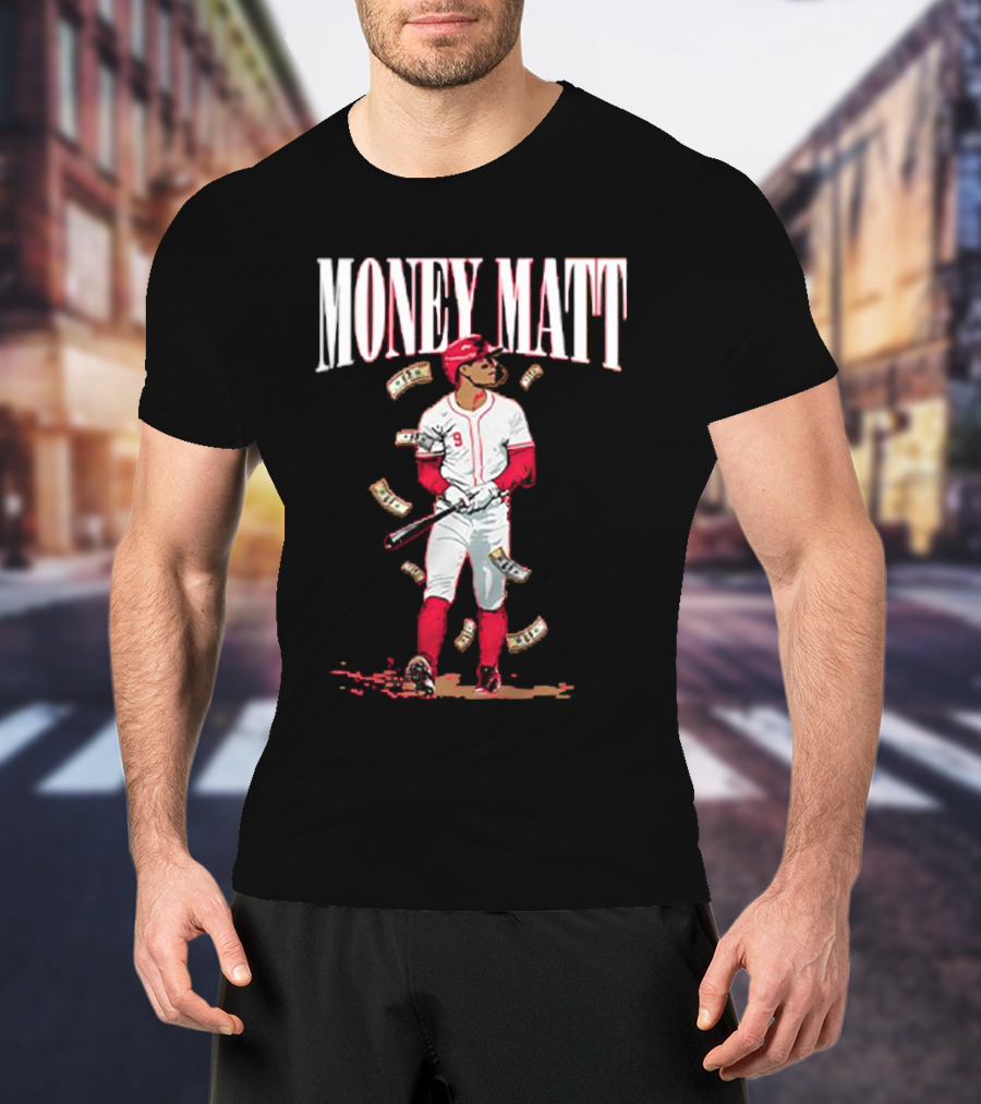 Money Matt McLain Red Baseball Player Icon T-Shirt