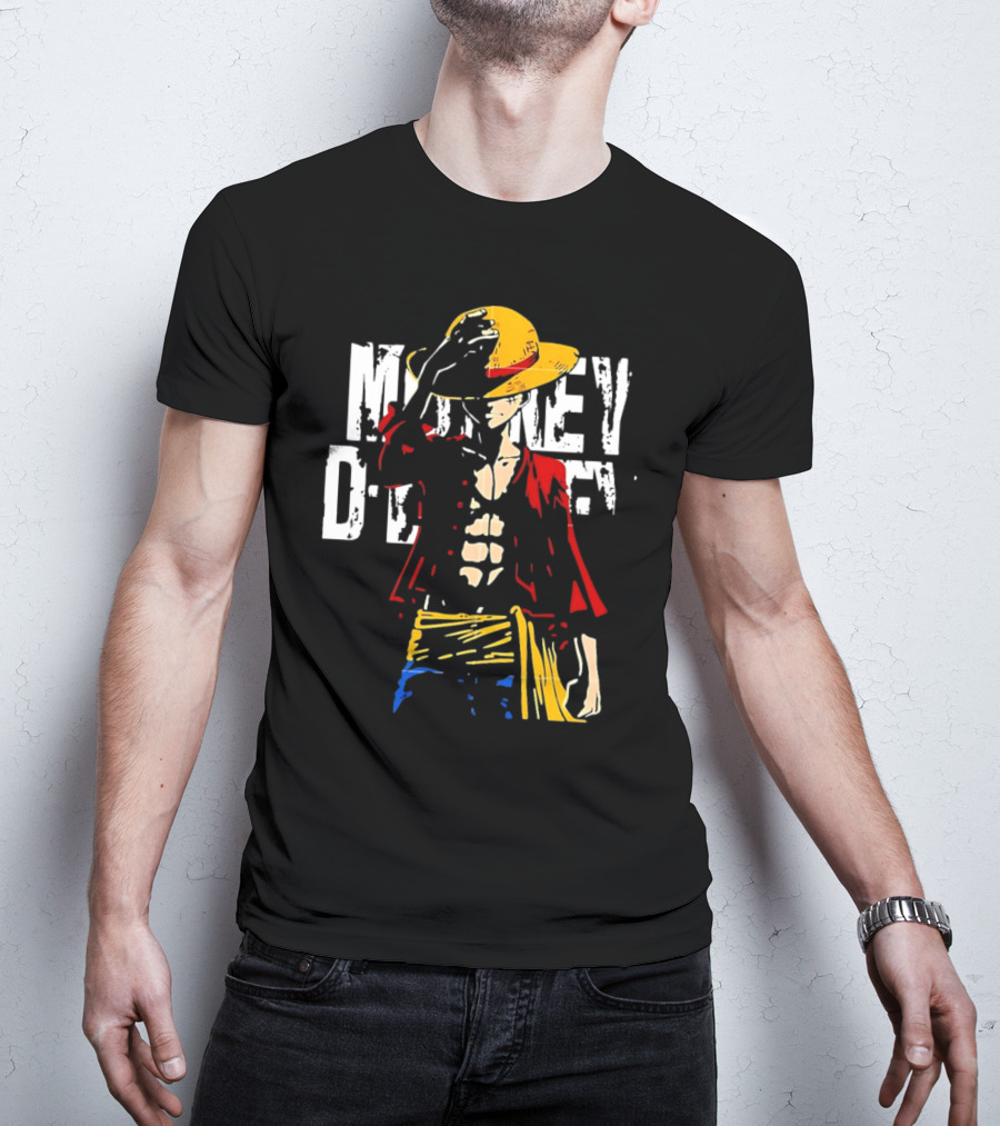 Monkey D Luffy One Piece Anime Character Iconic Straw Hat Pirate Outfit T-Shirt