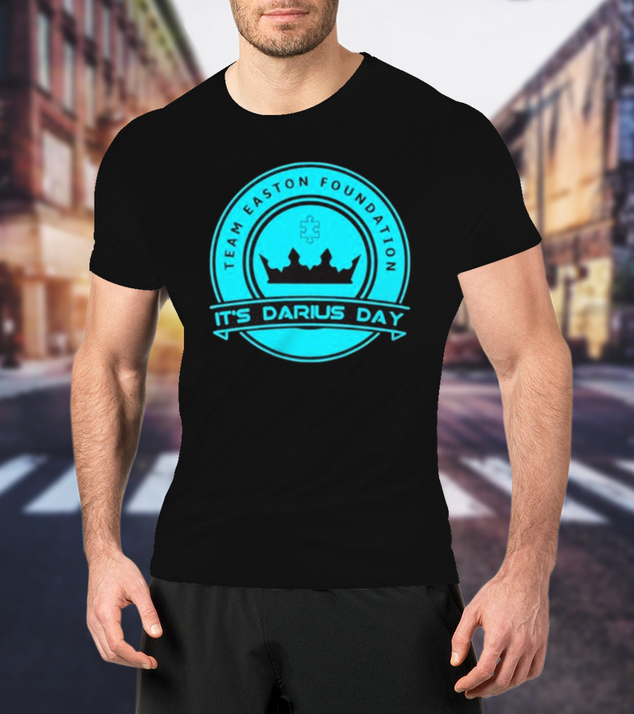 Team Easton Foundation It's Darius Day Autism Puzzle Crown T-Shirt