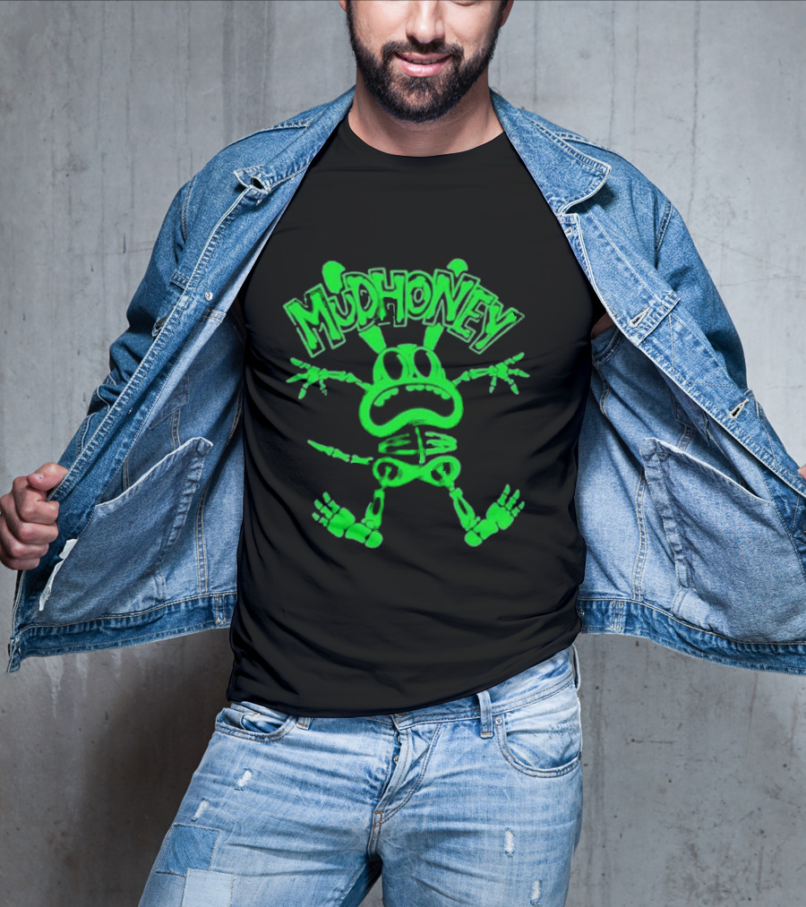 Mudhoney Foro Indie Rocks Mexico City Mar 30 2025 Glowing Green Cartoon Monster T-Shirt
