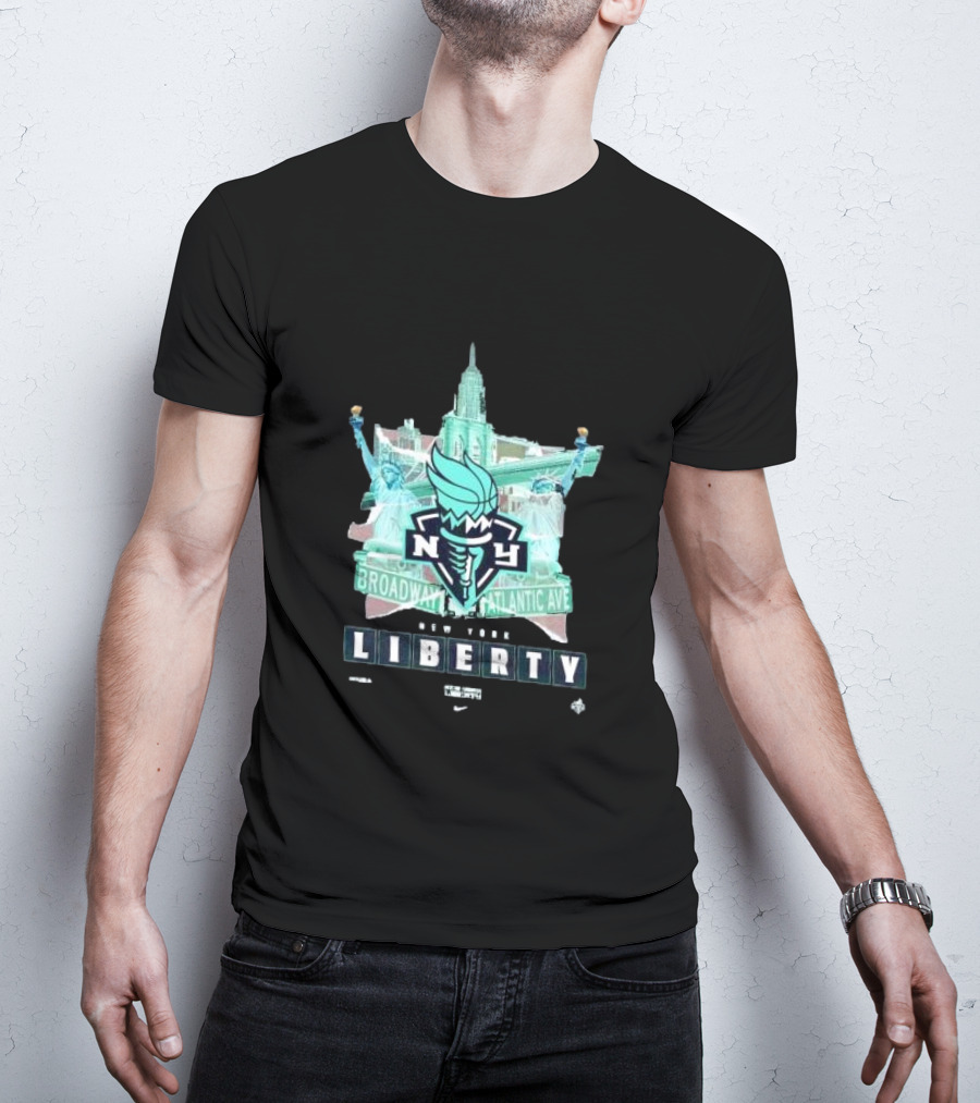 New York Liberty Broadway Atlantic Ave WNBA Statue Of Liberty Empire State Building T-Shirt
