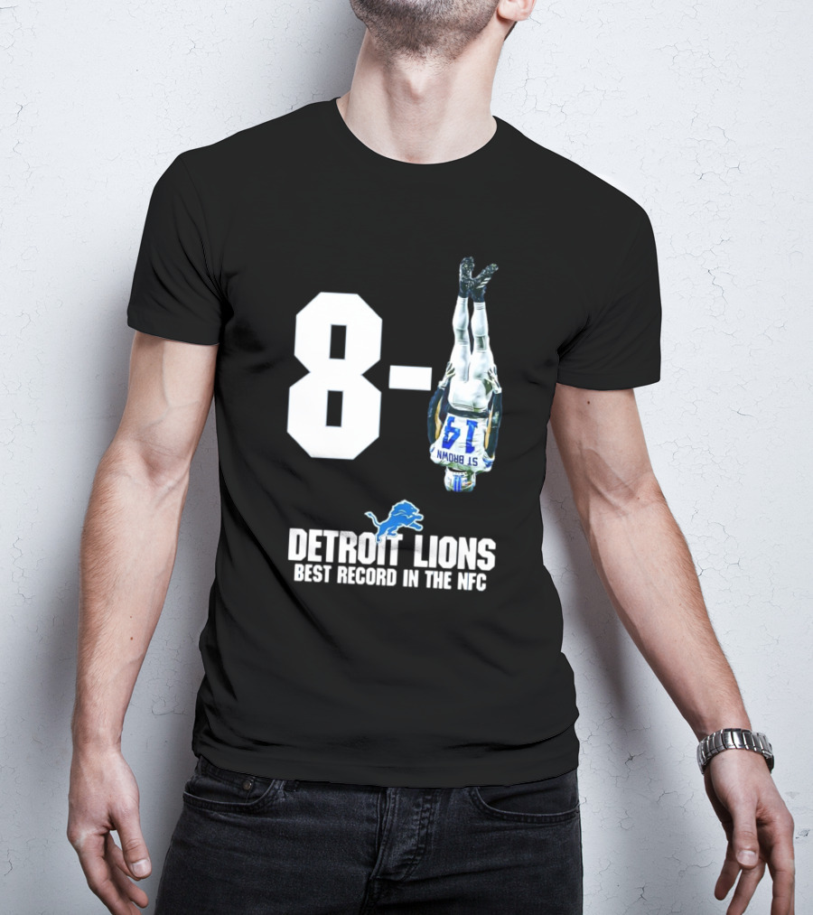 Detroit Lions 8-1 Amon-Ra St. Brown Headstand Celebration Best Record In NFC T-Shirt