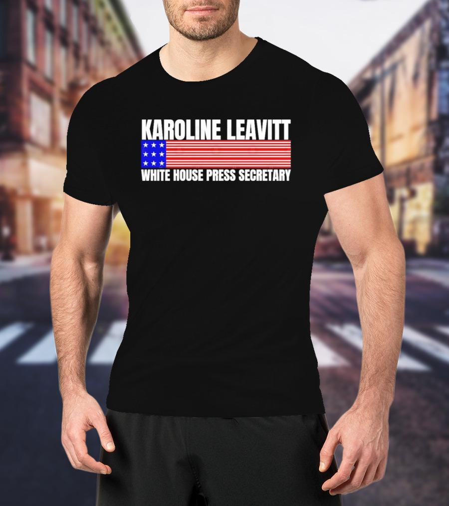 Karoline Leavitt White House Press Secretary American Flag Design T-Shirt