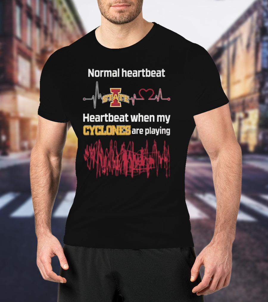 Normal Heartbeat Iowa State Cyclones Heartbeat Playing T-Shirt