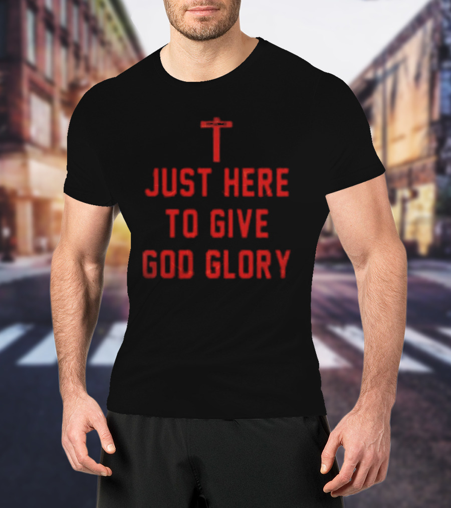 Ohio State Buckeyes Jesus Won Just Here To Give God Glory Cross T-Shirt