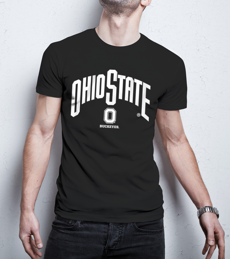 Ohio State Buckeyes Arched Wordmark With Athletic O T-Shirt
