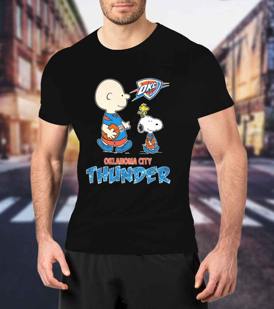 Oklahoma City Thunder Peanuts Snoopy 2025 OKC Basketball Woodstock T-Shirt