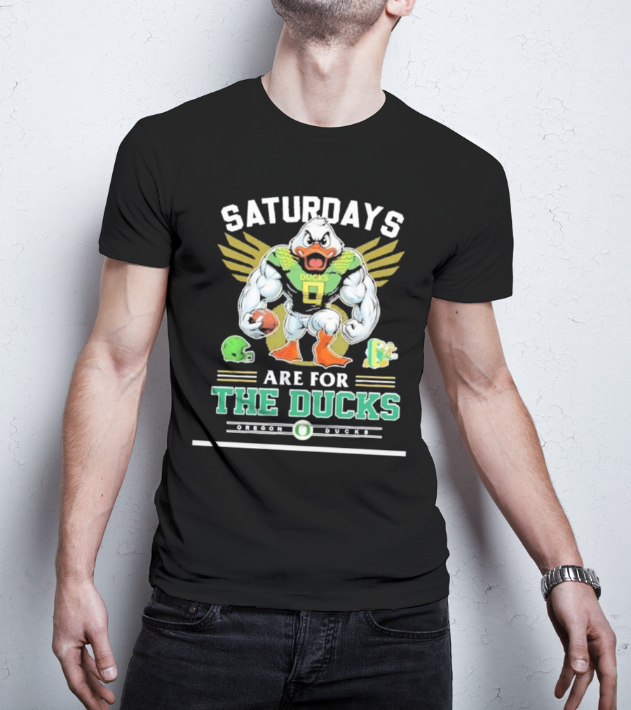 SATURDAYS ARE FOR THE DUCKS Mascot Football Helmets Play T-Shirt