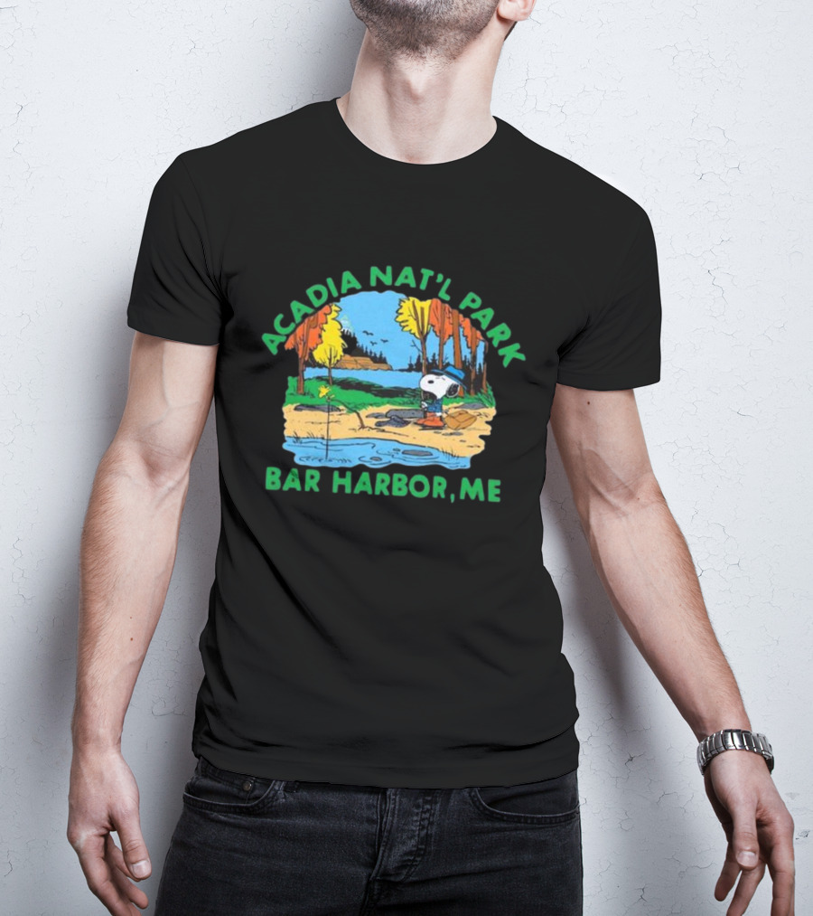 Peanuts Snoopy Acadia Nat'l Park Bar Harbor ME T-Shirt