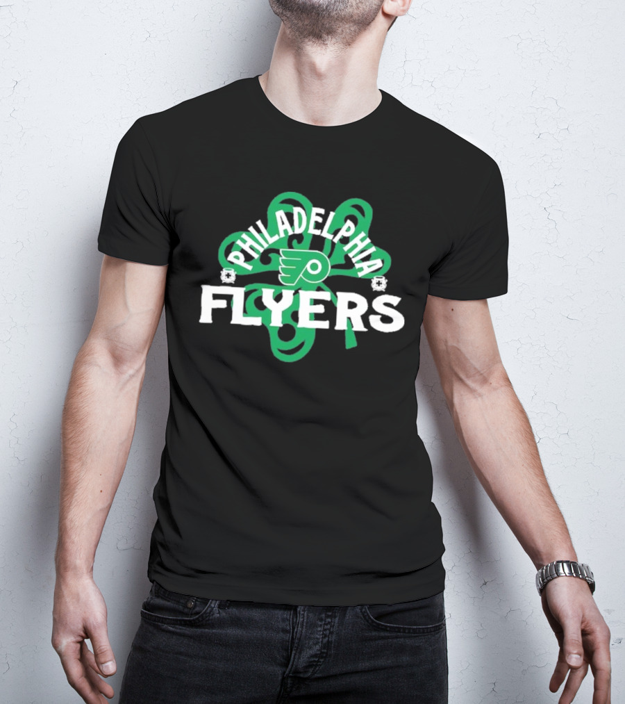 Philadelphia Flyers St. Patrick's Day Shamrock Theme T-Shirt