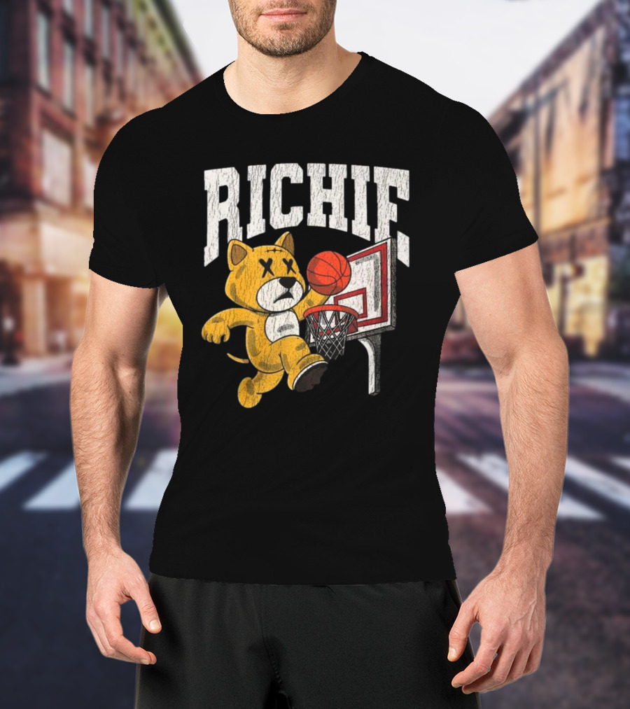 Richie Basketball Bear Dunk Playoff T-Shirt