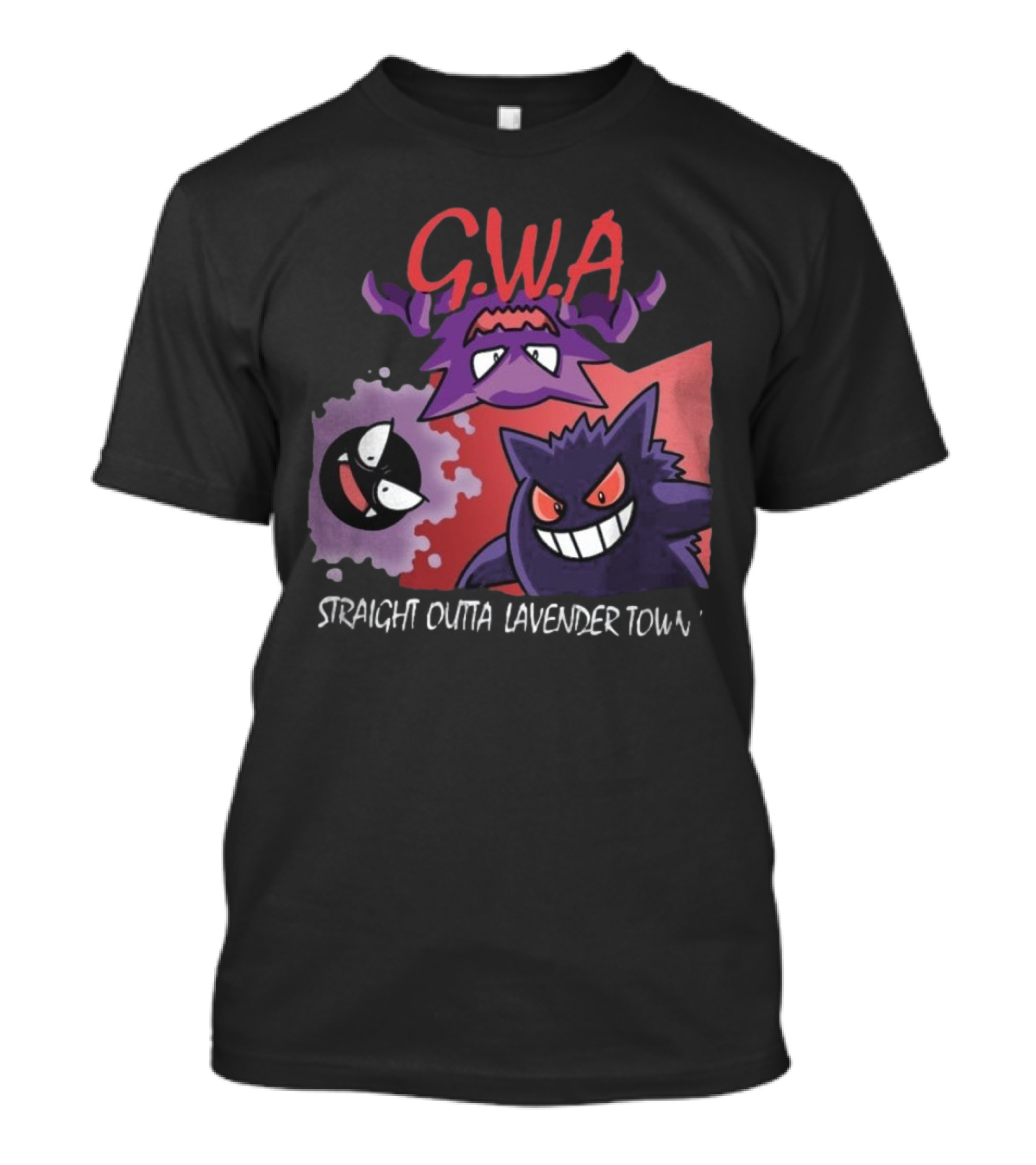 G.W.A Straight Outta Lavender Town Gengar Haunter Gastly T-Shirt