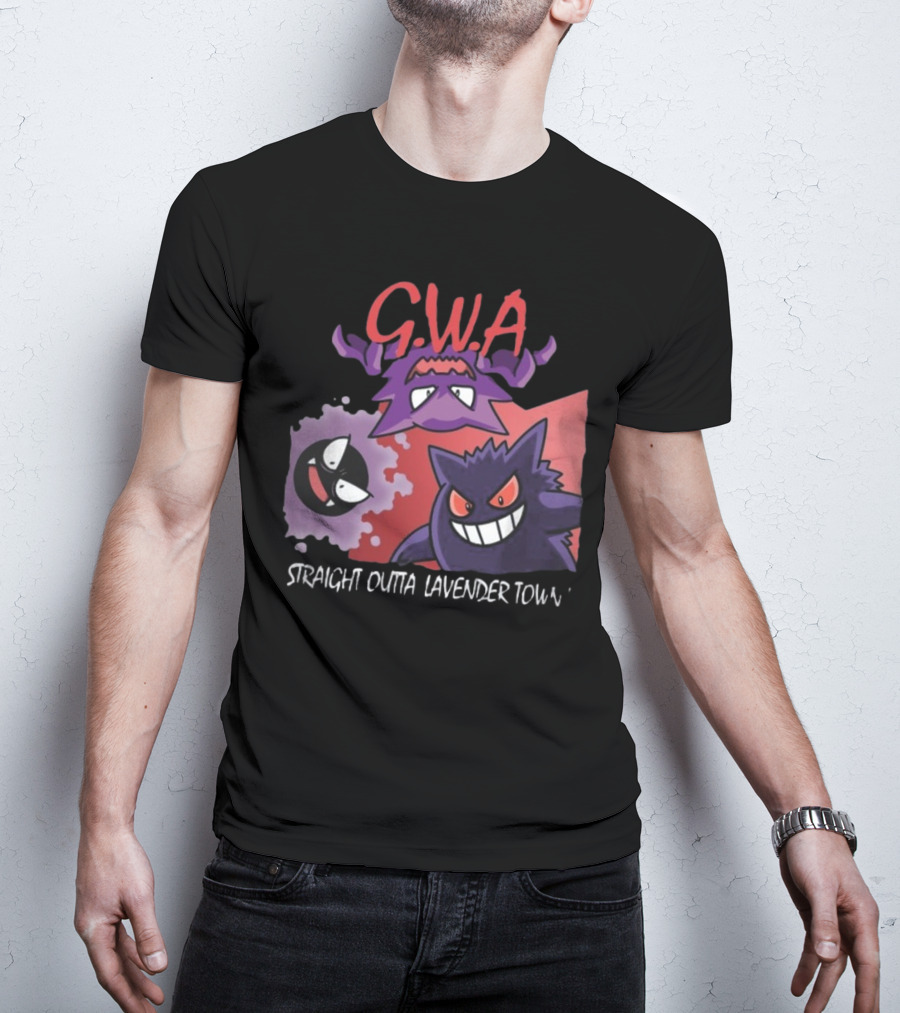 G.W.A Straight Outta Lavender Town Gengar Haunter Gastly T-Shirt