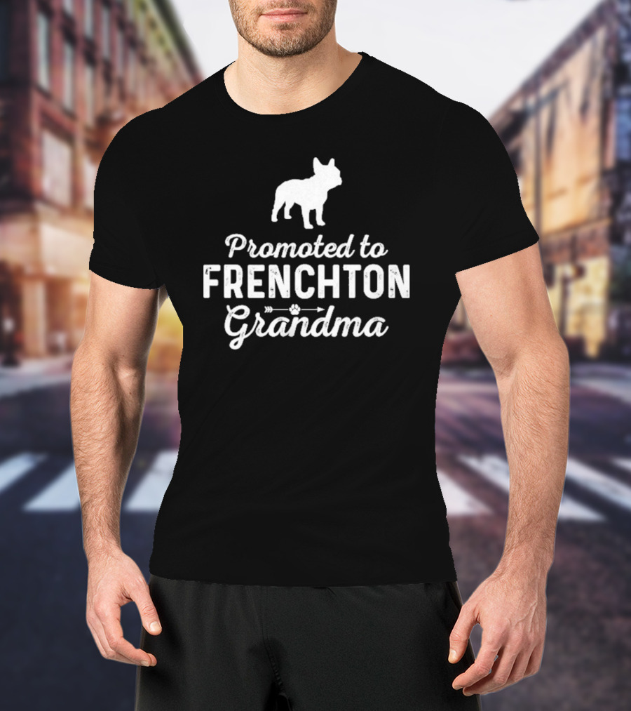 Promoted To Frenchton Grandma With French Bulldog Silhouette T-Shirt