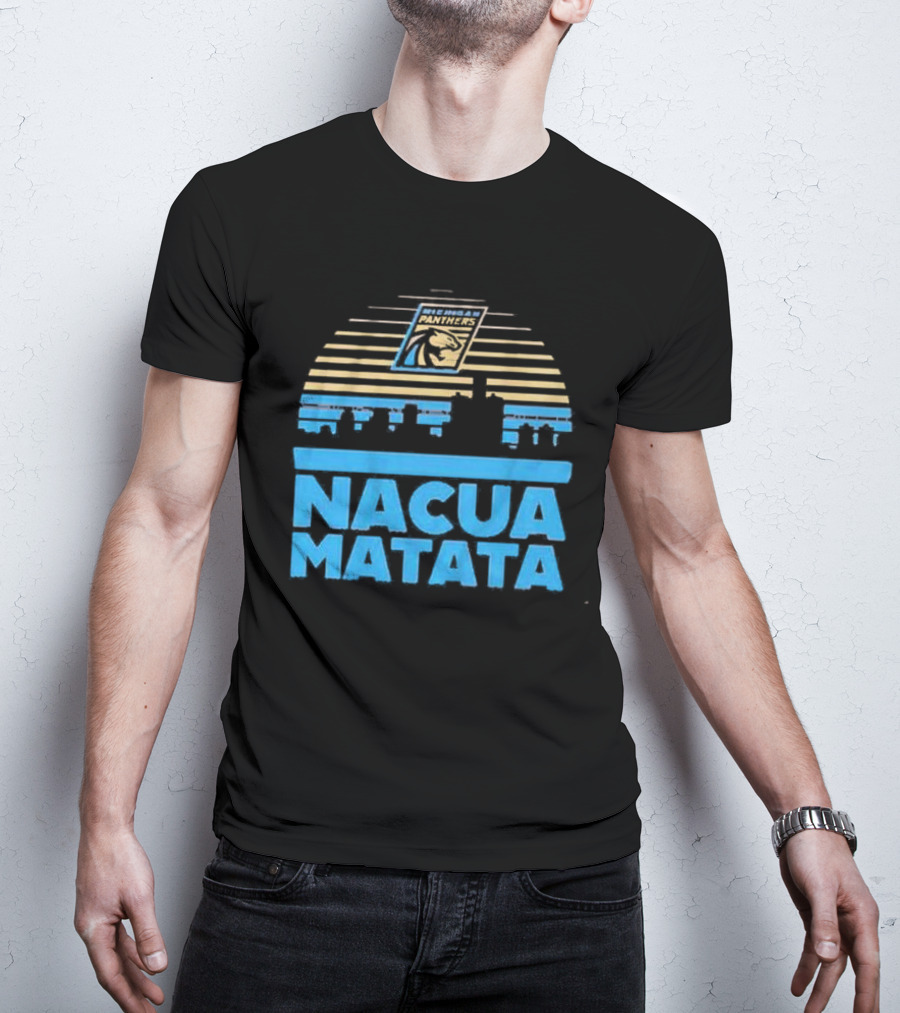 Nacua Matata Michigan Panthers Skyline Lion Icon T-Shirt