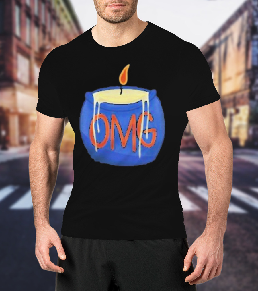 OMG Rally Candle Iconic Blue Wax Flame T-Shirt