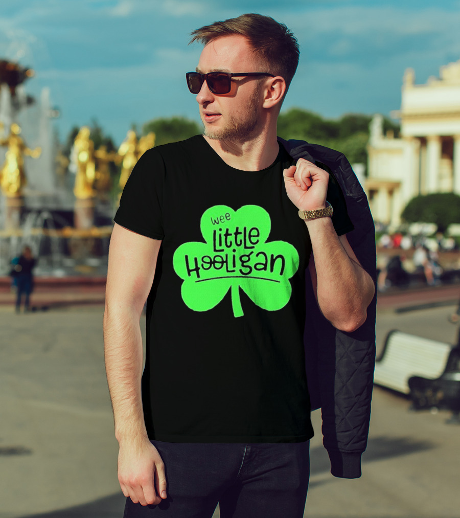 Wee Little Hooligan St Patricks Day Shamrock T-Shirt