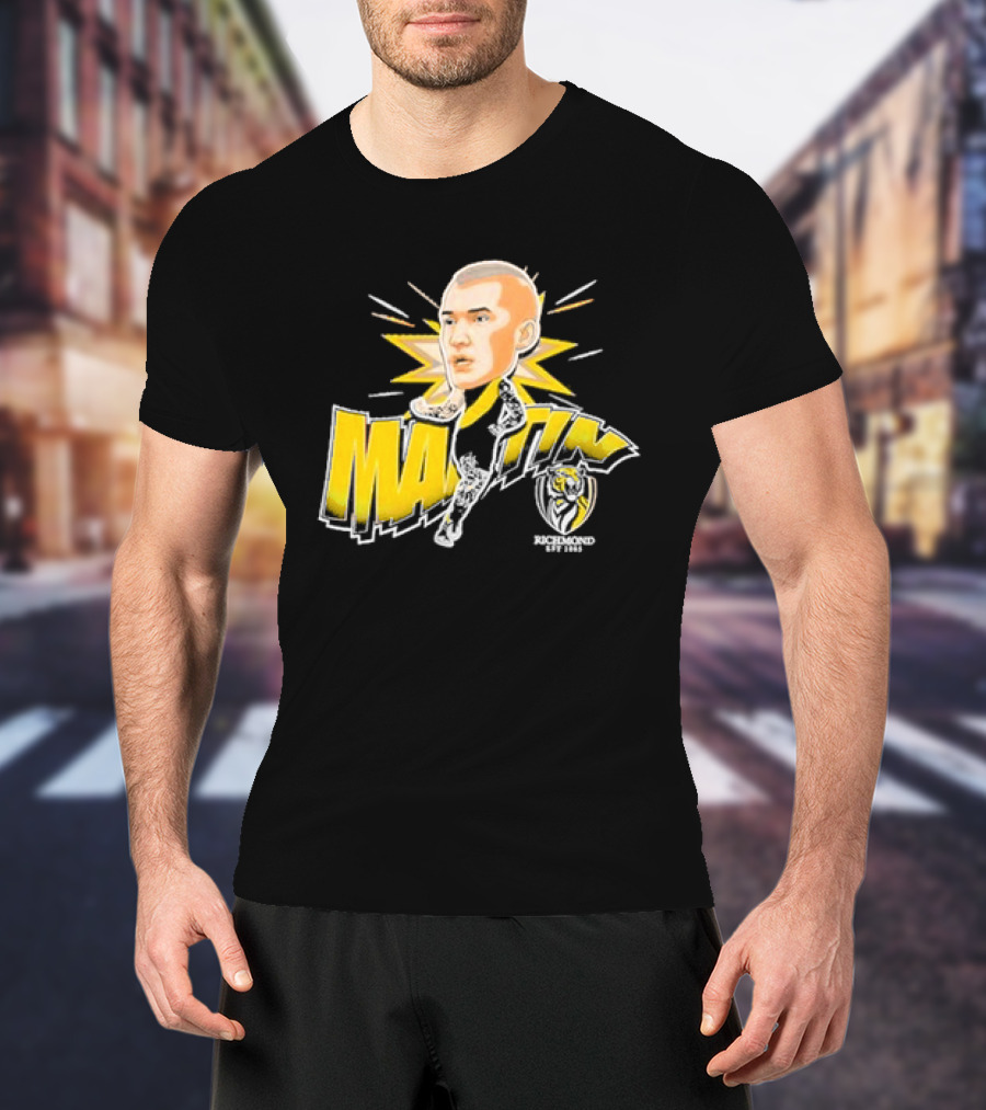 Richmond FC Dustin Martin Henrik Face With Yellow Highlights T-Shirt