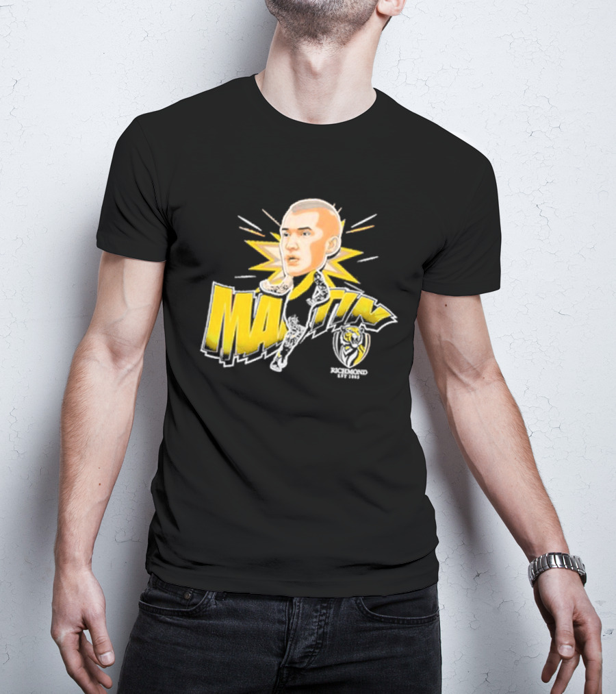 Richmond FC Dustin Martin Henrik Face With Yellow Highlights T-Shirt