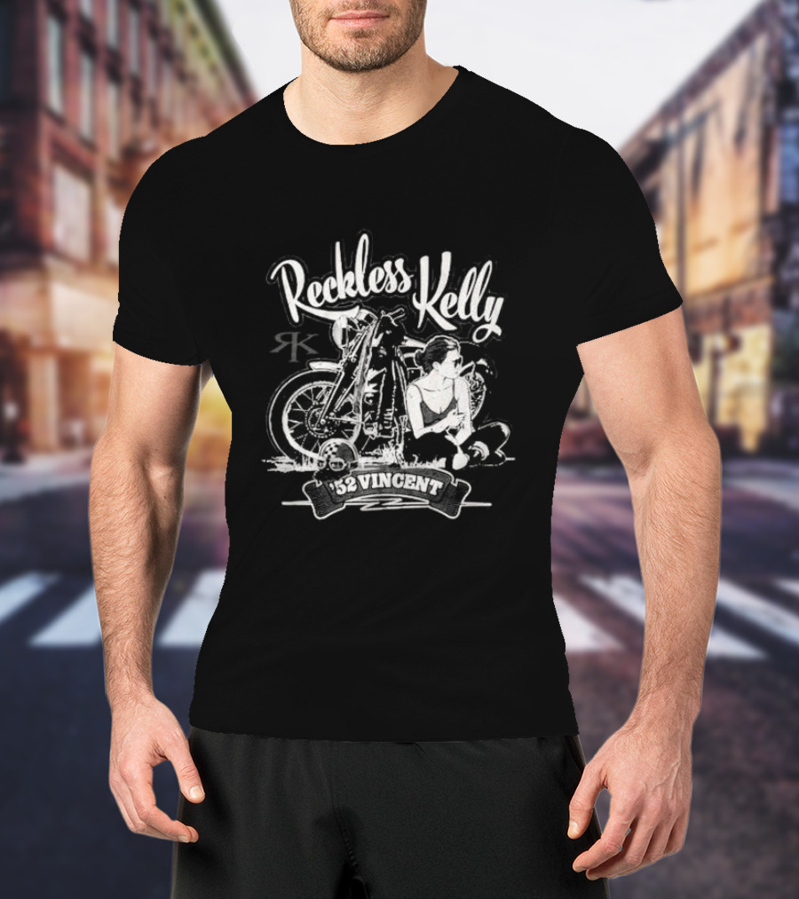 Reckless Kelly Motorcycle Texas Hunks Adventure 52 Vincent T-Shirt