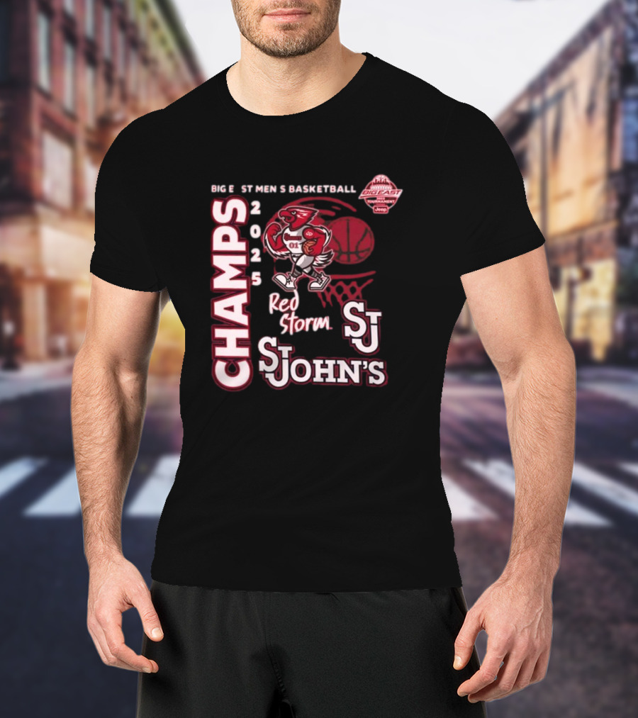 Big East Men's Basketball 2025 Champs St. John's Red Storm T-Shirt