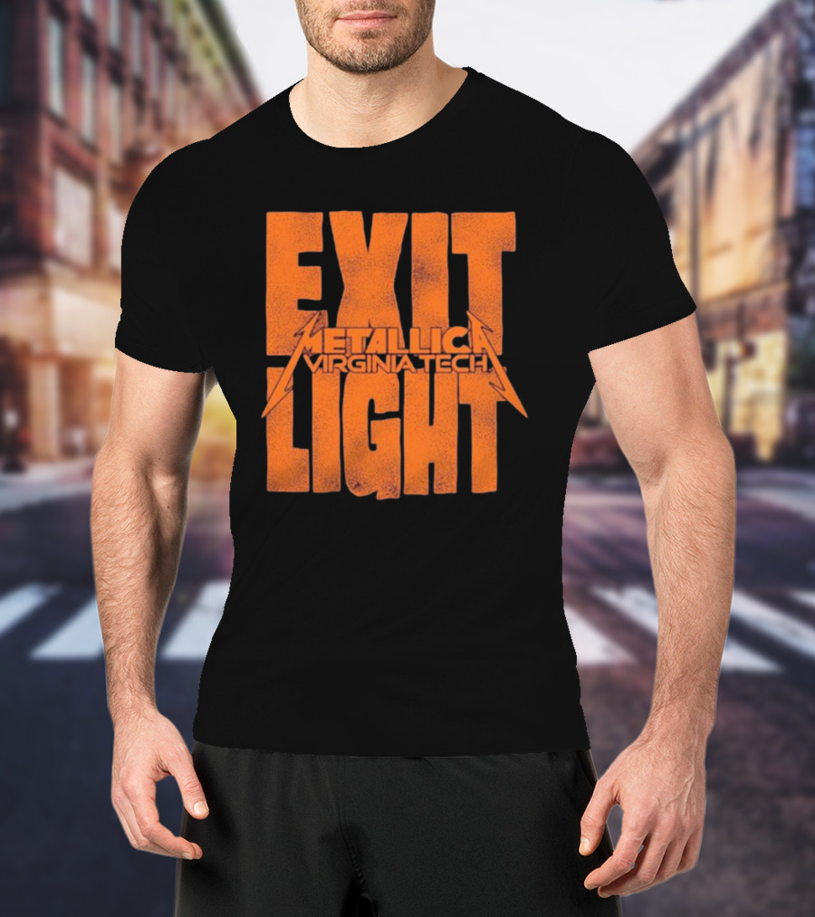 EXIT LIGHT METALLICA VIRGINIA TECH RETRO BRAND MAROON HOKIES T-Shirt