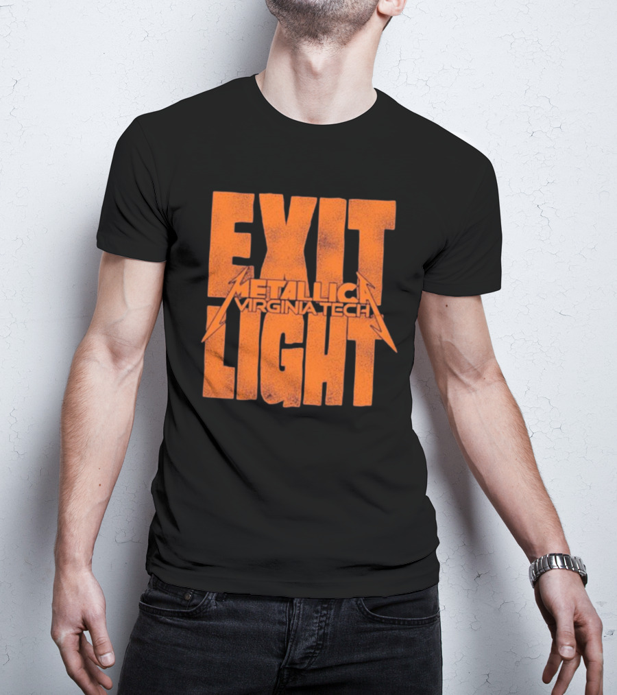 EXIT LIGHT METALLICA VIRGINIA TECH RETRO BRAND MAROON HOKIES T-Shirt