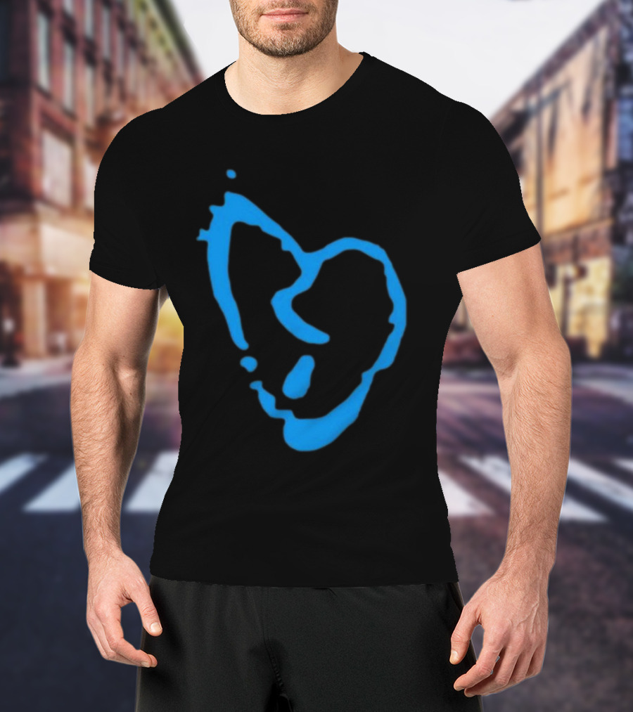 Revenge Lightning Heartbreak Blue Broken Heart Outline T-Shirt