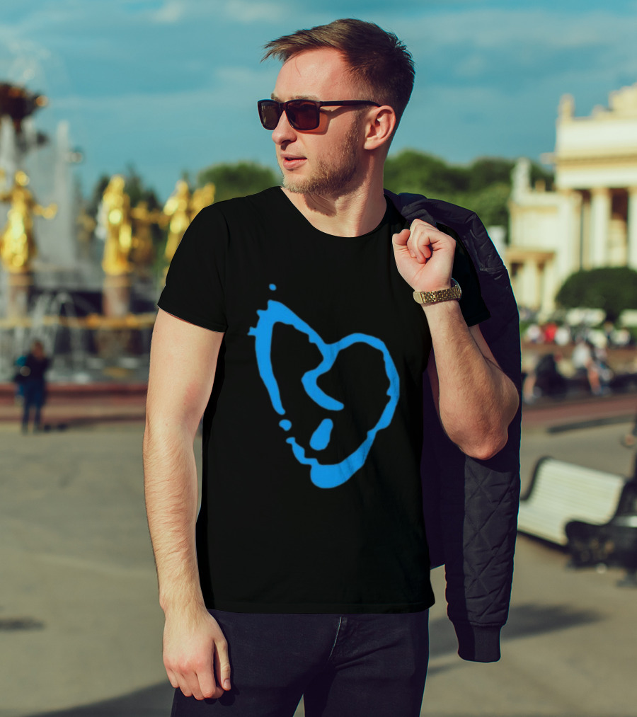Revenge Lightning Heartbreak Blue Broken Heart Outline T-Shirt