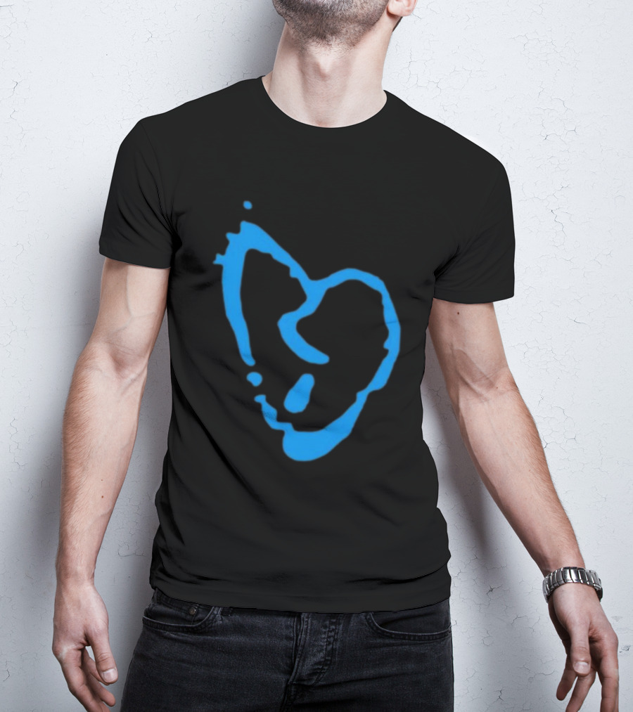 Revenge Lightning Heartbreak Blue Broken Heart Outline T-Shirt