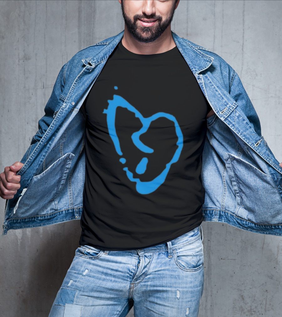 Revenge Lightning Heartbreak Blue Broken Heart Outline T-Shirt