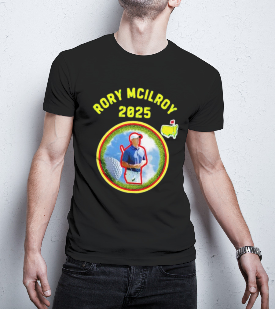 Rory McIlroy 2025 Masters Tournament Vintage Golf Circle Clouds Fairway T-Shirt