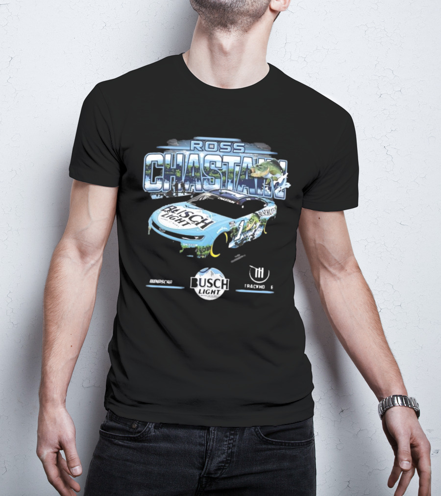 Ross Chastain Busch Light Trackhouse Racing Team Bass Car T-Shirt