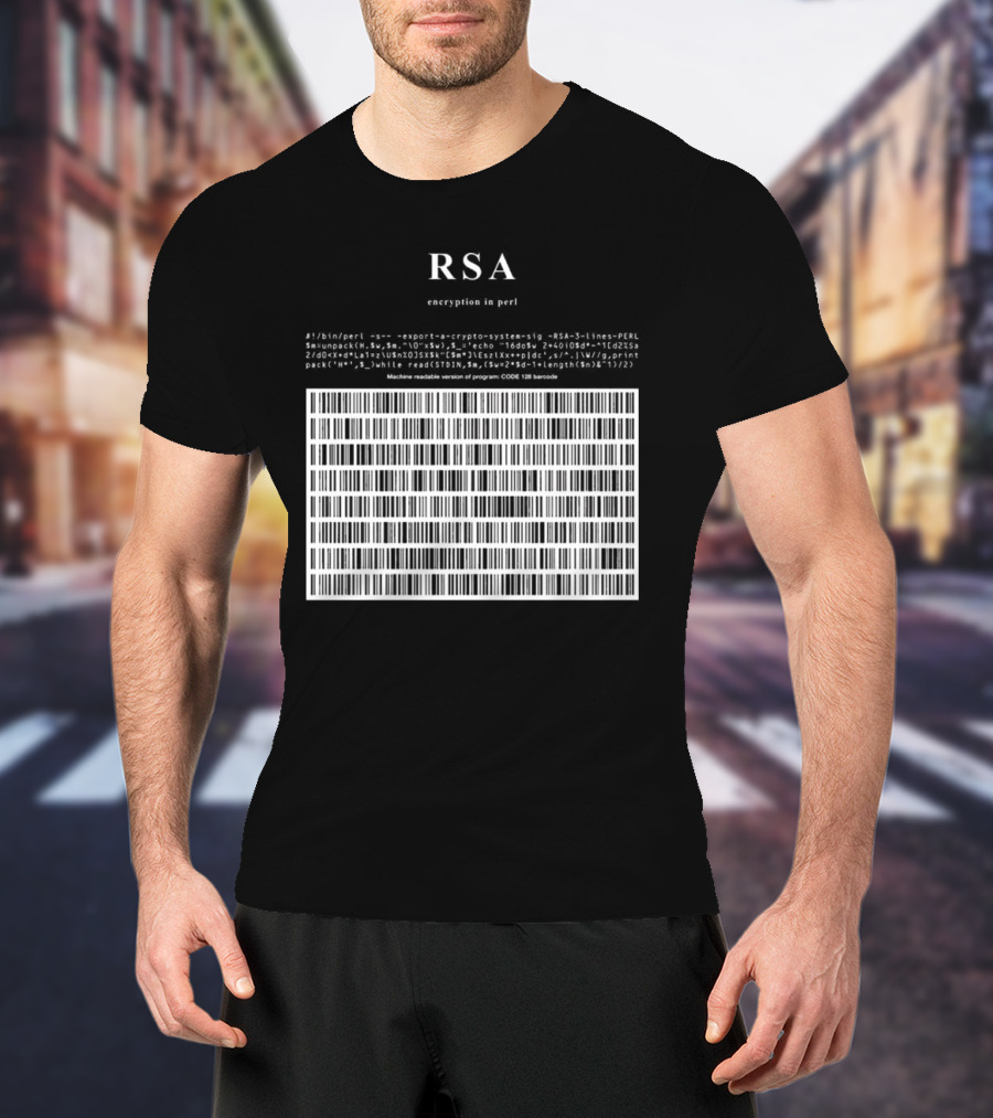 RSA Warning This Is A Munition Encryption Export Controlled Barcode Style T-Shirt