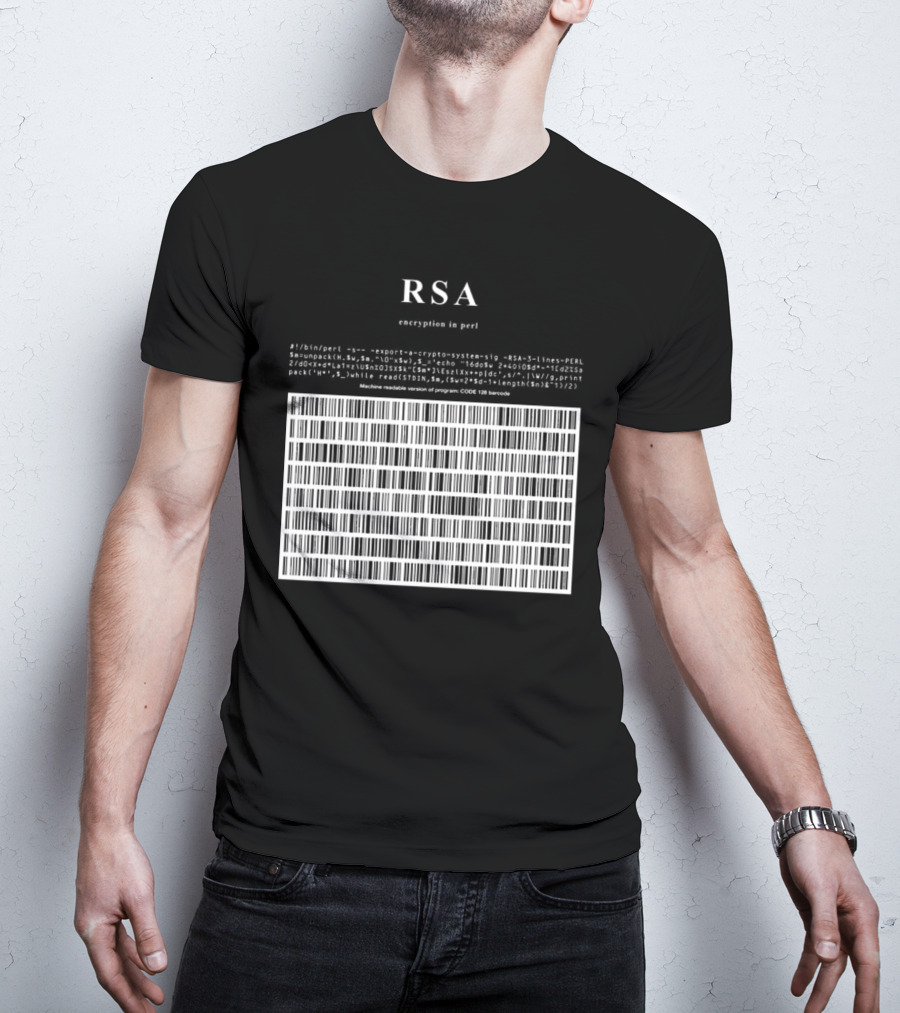 RSA Warning This Is A Munition Encryption Export Controlled Barcode Style T-Shirt