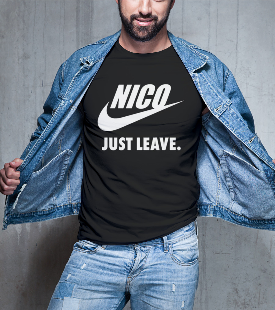 Nico Just Leave Swoosh Parody T-Shirt